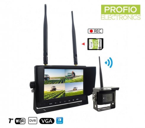 Безжична камера с монитор - 1x wifi VGA камера + 7" LCD монитор с DVR запис (аудио + видео)