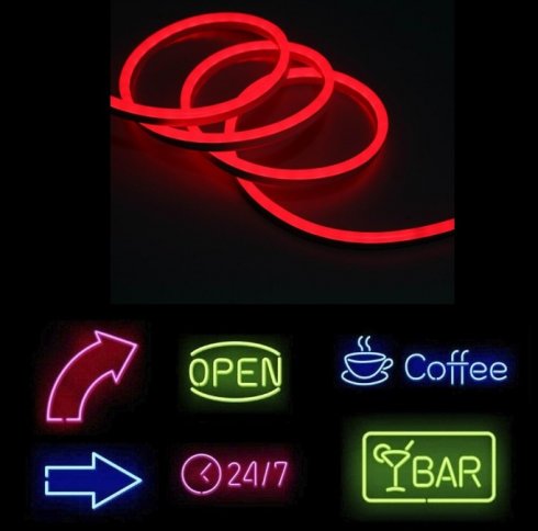 Tira led flexible con silicona flexible + protección IP68 5M - Color rojo