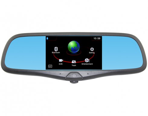 Espejo retrovisor multifunción con navegación GPS, cámara de coche HD DVR, bluetooth y transmisor FM