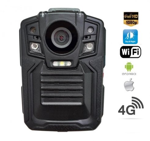 Носимая на теле камера Full HD с ИК-подсветкой + 4G + WiFi и GPS