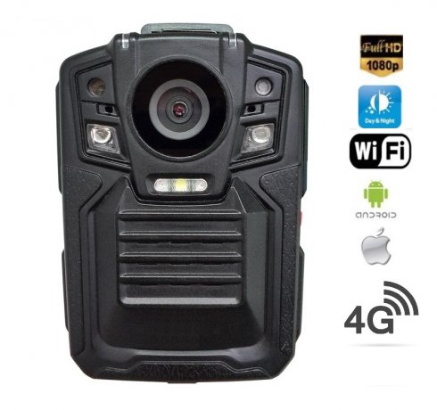 Policajná kamera na telo Full HD s IR LED + 4G + WiFi a GPS