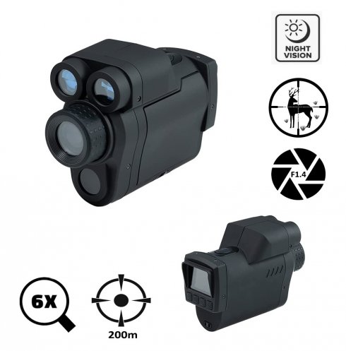 Monocular night vision 120m night / 400m day + rangefinder with 6x ZOOM