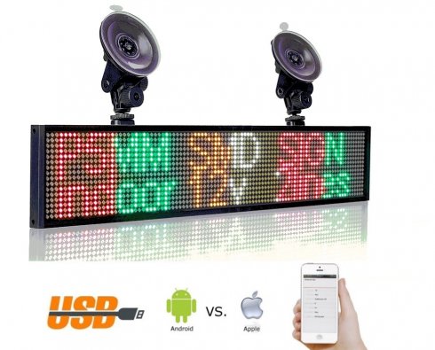 Tableau LED WiFi dans la voiture 5-12V - panneau 50 cm x 9,6 cm