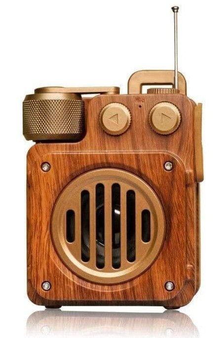 古いビンテージラジオ受信機 - レトロな木製、Bluetooth + FM/AMラジオ