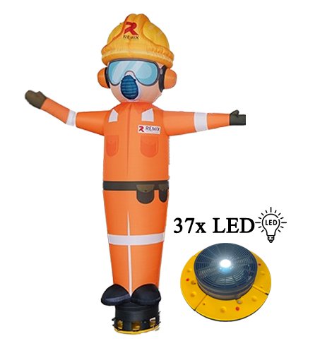 Mající panák s rukou - reklamní figurína nafukovací - 3m - Dělník