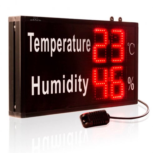 Panneau à LED avec mesureur de température et d'humidité 47 cm x 37 cm