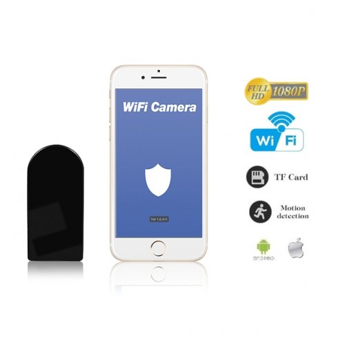 Mini Security WiFi Spy Full HD-kamera med vandret roterende linse 180 °