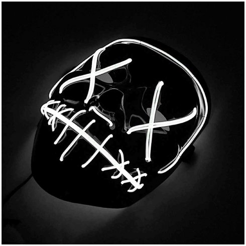 Halloween LED Mask Flashing - Purge (White)