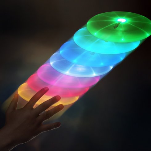 IEEILULU Ultimate Frisbee, Disco da Lancio, Disco Volante Illuminato con 12 Effetti di Luce, Riutilizzabile, Frisbee da Competizione Funsport per Adulti Bambini Spiaggia Prato Ricreativo