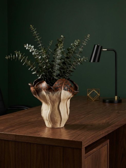 Artistic porcelain vase in natural brown tones 40 cm