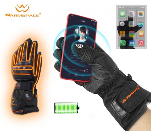 Eluppvärmda handskar med skyddsdyna + 6000mAh batteri + 3 värmenivåer 40-65°