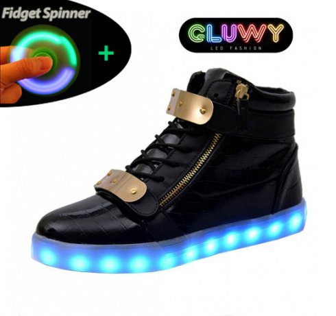 Освітлення взуття LED - чорний і золотий