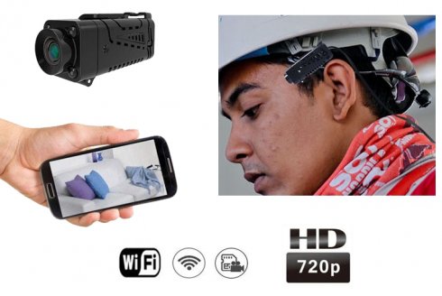 First person camera (hoofd draagbare camera) - Micro wifi P2P camera (1,6x4,5cm) met HD + 4 IR