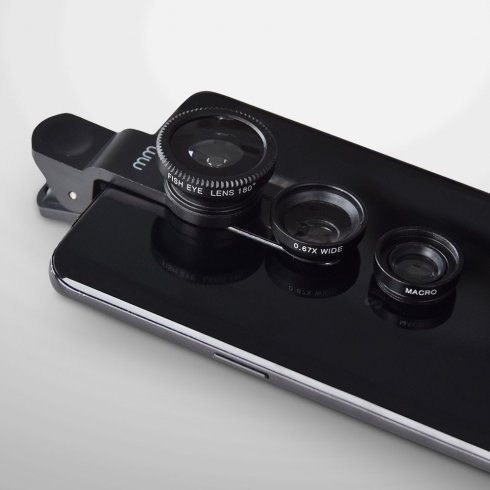 Mobilo kameru universālie objektīvi SET 3 in1 — zivs acs + makro + platleņķis (platleņķis)