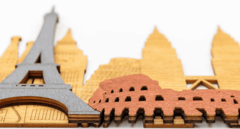 Séadchomharthaí Domhanda 25 ríomhaire socraithe - le haghaidh léarscáil adhmaid 3D / 4D ar an mballa 105 x 25 cm