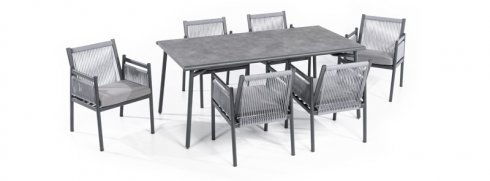 Luxury garden furniture - terrace seating on the terrace or in the gazebo - table + chairs for 6 people