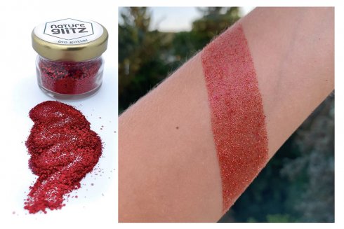 Espumante em pó (pó) - Glitter corpo + decoração facial biodegradável - 10g (Vermelho)