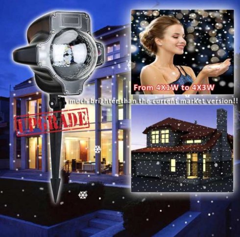 Snowflake projector led light - christmas lights projection for indoor / outdoor - 7W (IP44)