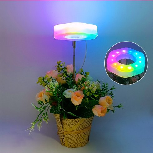 Svetlo pre rastliny - pestovanie rastlín - umele led osvetlenie - RGB 9W + Časovač