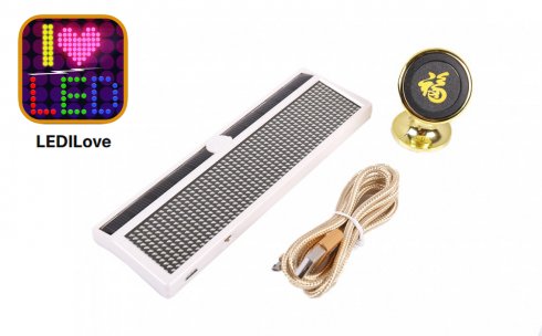 Pannello LED Flessibile Programmabile 37,4x9,2 Cm – A Scorrimento, RGB, Controllo Bluetooth Via App, IP65, Con Telecomando, Per Auto E Vetrine
