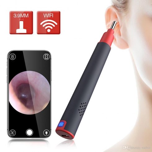 Otoscope wifi - øreendoskop med 3,9 mm diameter HD-kamera med LED for iOS og Android