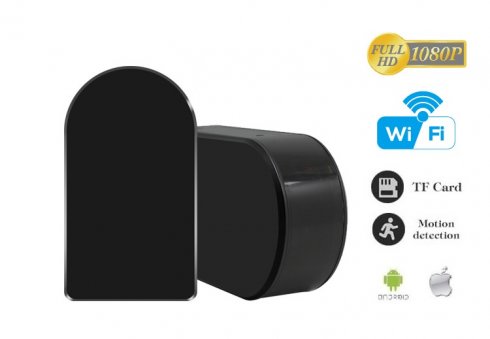 Wifi-spion Full HD-kamera med 180 ° vandret roterende linse