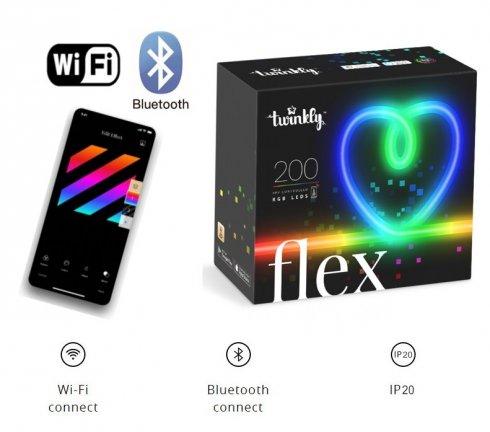 Светодиодная умная световая лента 3 м - Twinkly Flex - 200 шт. RGB + BT + Wi-Fi