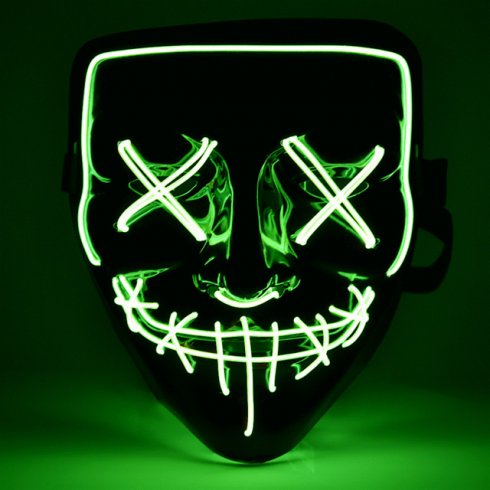 หน้ากากฮาโลวีน Purge LED - สีเขียว