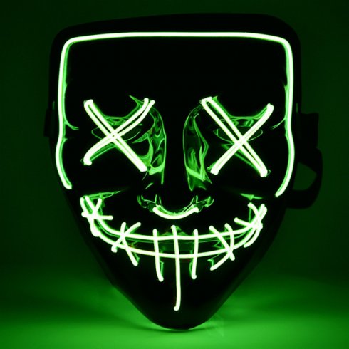 Maska Halloween Purge LED - Green