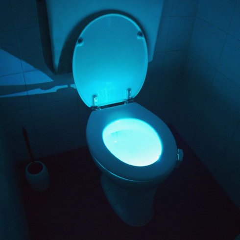 Lampu mangkuk toilet - Lampu tempat duduk malam LED untuk pencahayaan wc berwarna dengan sensor gerak