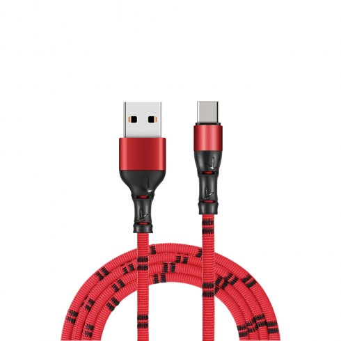 USB Tipo C - Cable USB para teléfono móvil en diseño de bambú y 1 m de longitud