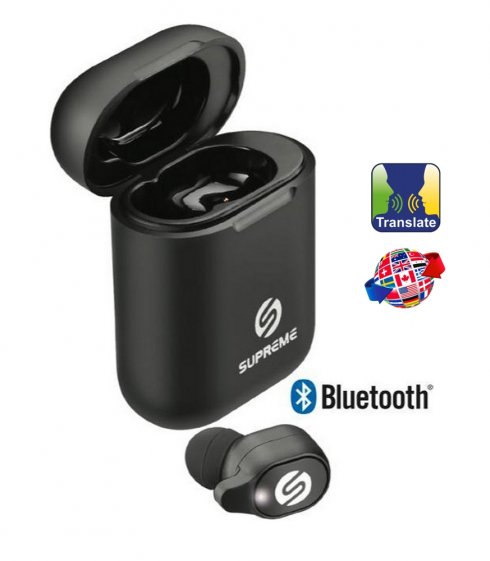 Auriculares traductores para smartphone en tiempo real con estuche de carga  - Supreme BTLT 200