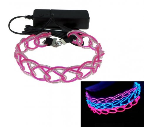 LED luminous flashing necklace - Pink blue