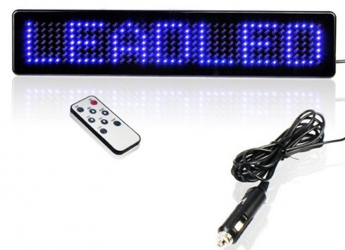 Car LED bleu avec télécommande 23 x 5 x 1 cm, 12V