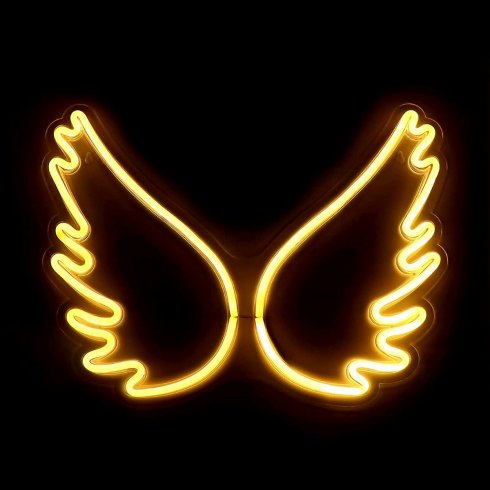Lighting Wings on the Wall - Neon decoration with led backlight