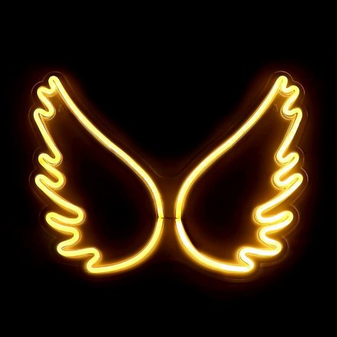 Lighting Wings on the Wall - Neon dekoration med led baggrundsbelysning