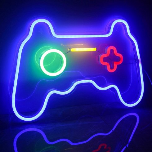 Neon light logo led on the wall - GAMEPAD