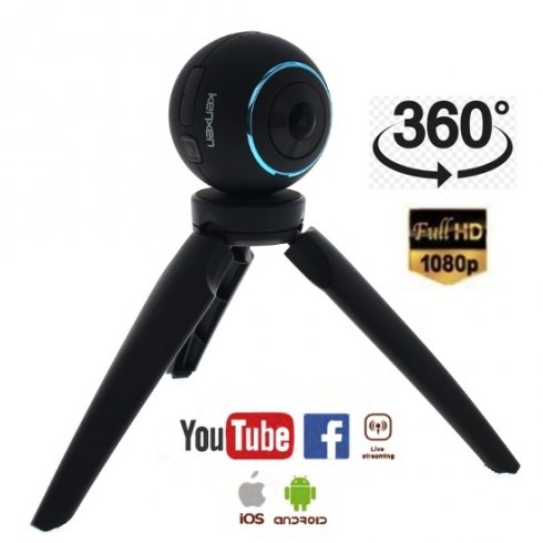 Kamera Full HD digital 360 ° dengan WiFi