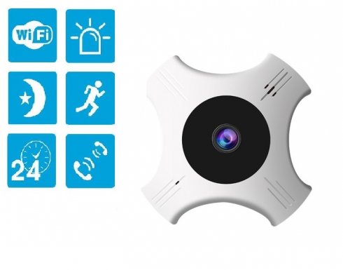 FULL HD panoramic 360° security camera with 5G + WiFi + IR vision