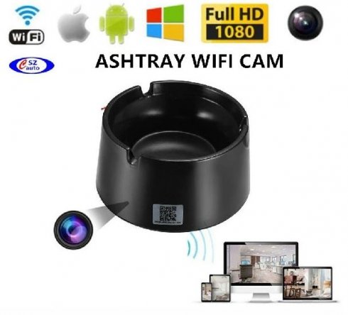 Kamera mata-mata asbak tersembunyi dengan WiFi + FULL HD 1080P + deteksi gerakan