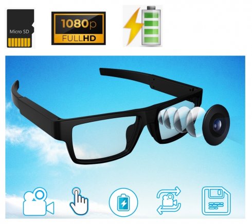 Briller med FULL HD-kamera perfekt kamuflert - Ergononomisk + Ultralett