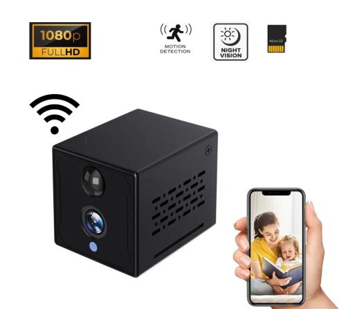 Wifi kamera špionážna 24/7 + FULL HD + 140° uhol + 4x IR LED + PIR detekcia pohybu