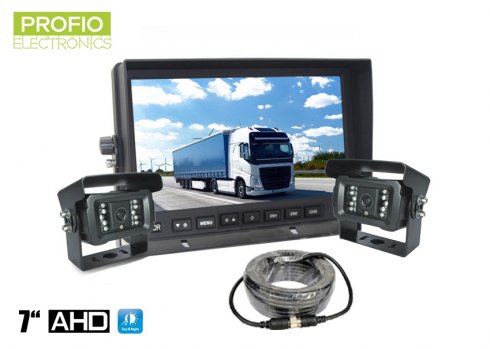 AHD parkeerset - 7 "LCD-monitor + 2x 18 IR LED-camera