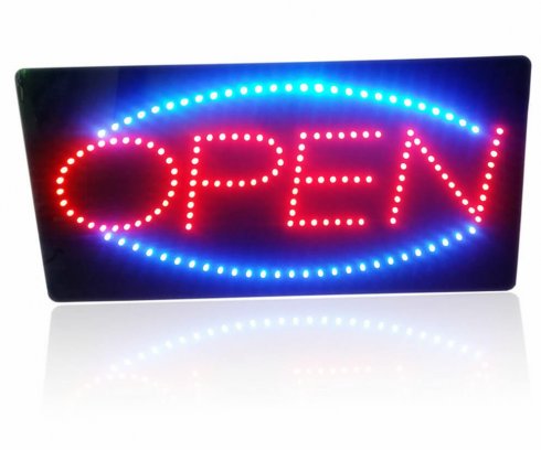 OPEN sign panel papan led - 48 cm x 25 cm