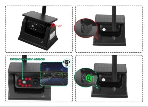 車 魔神様用 7インチ ワイヤレスバックカメラ モニターセット フルHD高画質