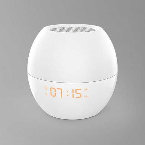 Vækkeur med LED og WiFi-højttaler + Bluetooth (kompatibel med Alexa)