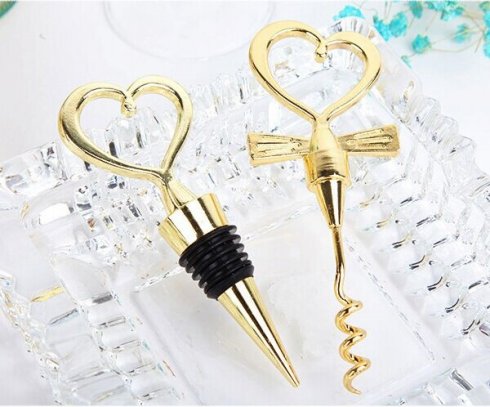 Gold decorative wine set - stopper and opener