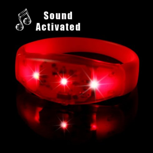 Pulsera LED - Rojo sensible al sonido.