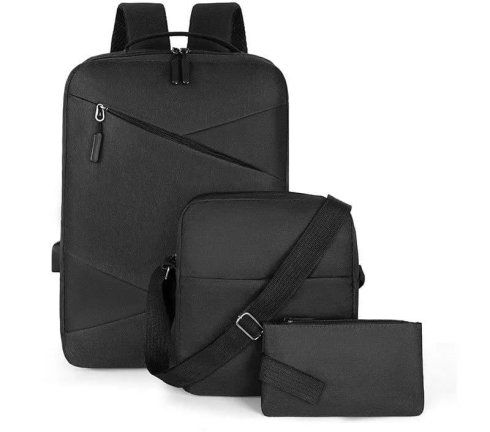 Batoh na laptop + taška cez plece + peňaženka - Set či sada 3ks tašiek (vodeodolné)