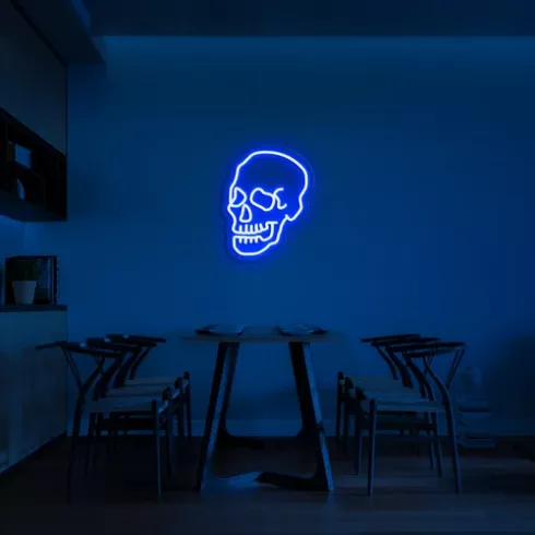 Logo lampu LED SKULL - pemasangan di dinding 50 cm